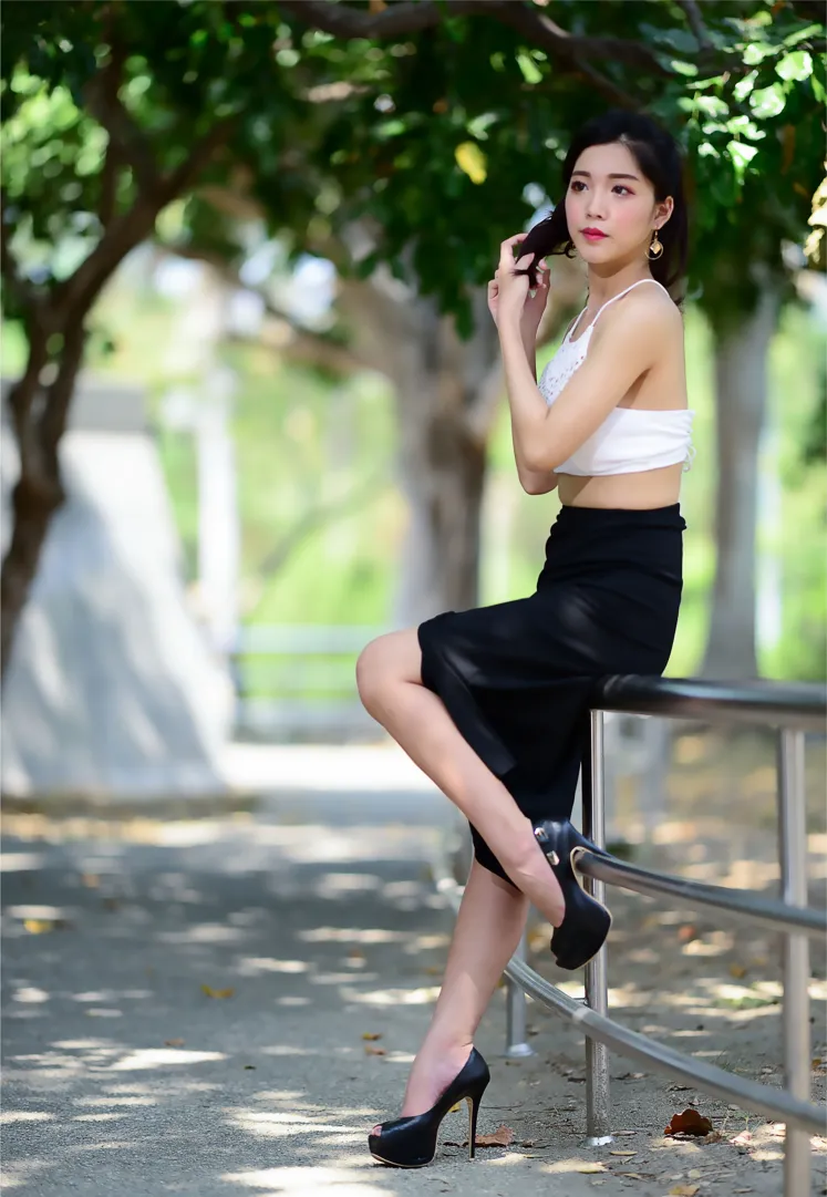 [Mzsock] NO.162 Sasha belly-baring high-cut long skirt with high heels and beautiful legs street photography#[105P]-27